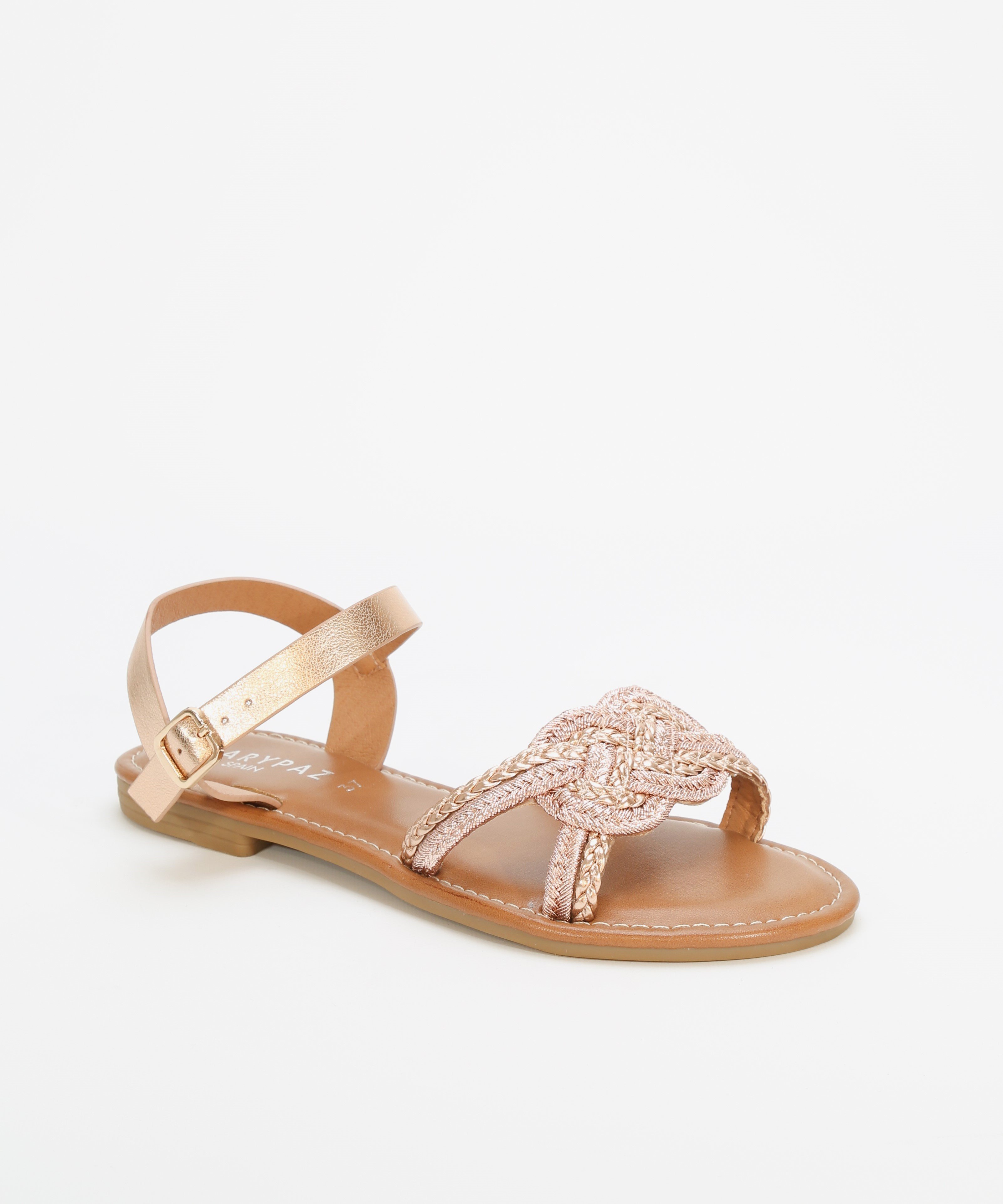 Sandalia plana trenzada